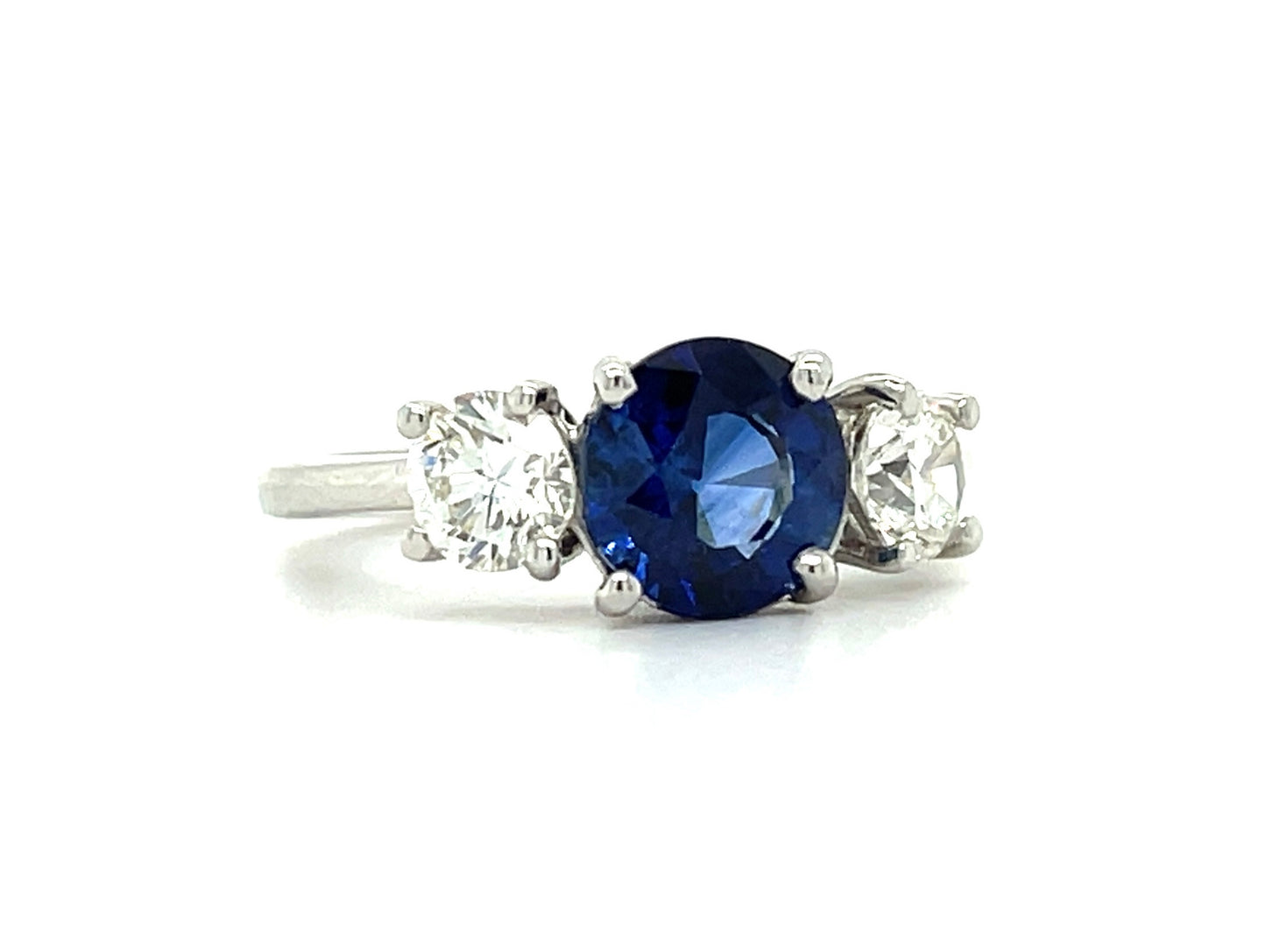 2.01ct Sapphire .80ct Diamond Platinum Estate Ring