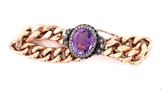Amethyst 13ct and Diamond Victorian Bracelet