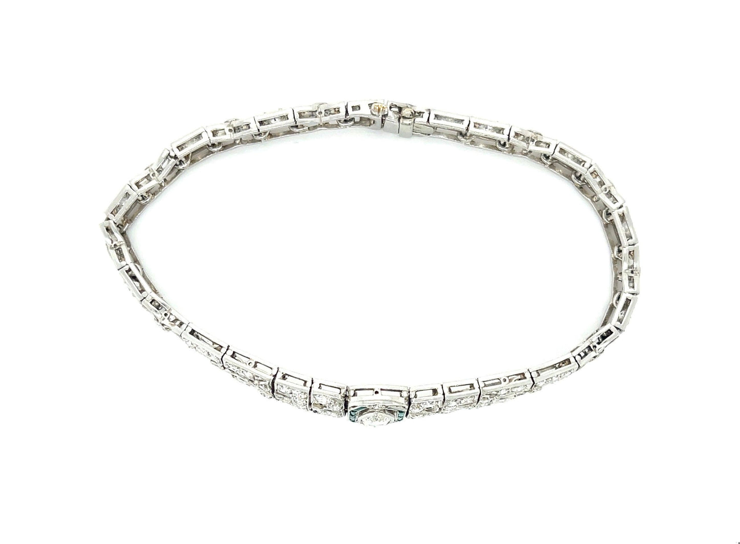 Art Deco 1.10ct Marquise Diamond 4.50ct Side Diamonds Platinum Antique Bracelet