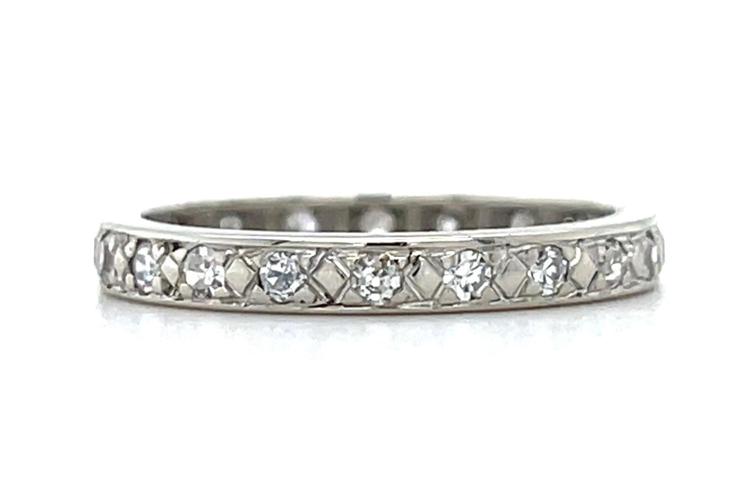 Art Deco 14KW Band Ring (Circa 1930s) Single-cut Diamond .60ct