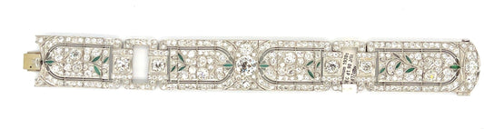 Art Deco 2ct J SI Center Old European Diamond (No Cert) Bracelet PT 17ct SD