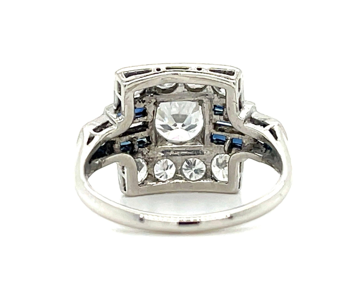 Art Deco (1930s) .84ct Old European Diamond PT Vintage Ring .40ct SD 1.15 SD