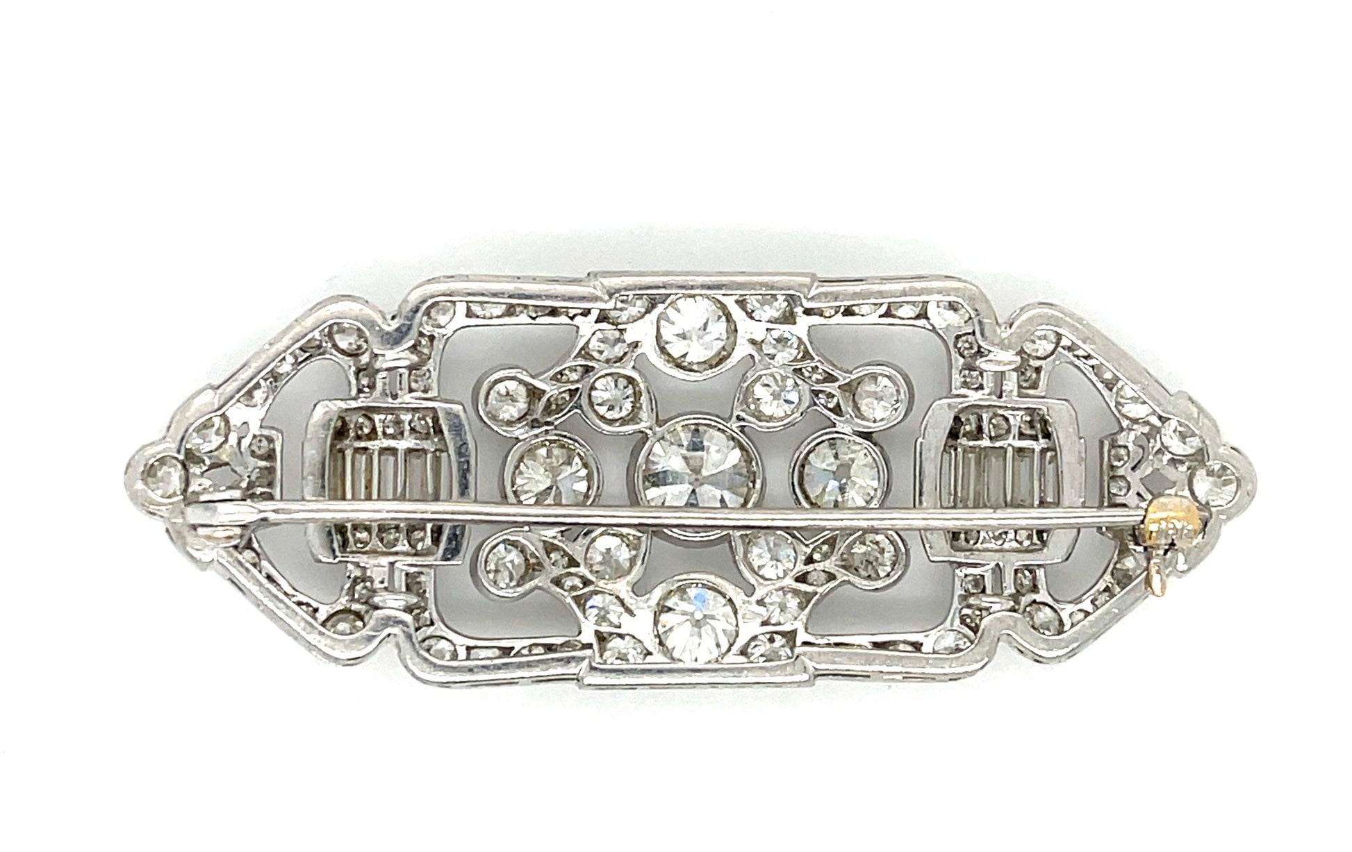 Art Deco Antique Brooch (1920s)  1.20ct Four Center Euro Dia 1.90ct SD 6ct 116