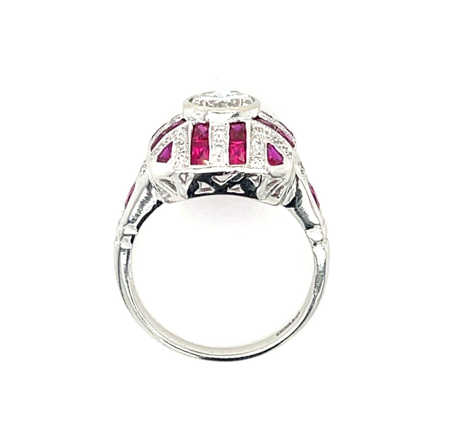 .94ct CD Platinum Ring 1.40ct Calibre Rubies .48ct SD