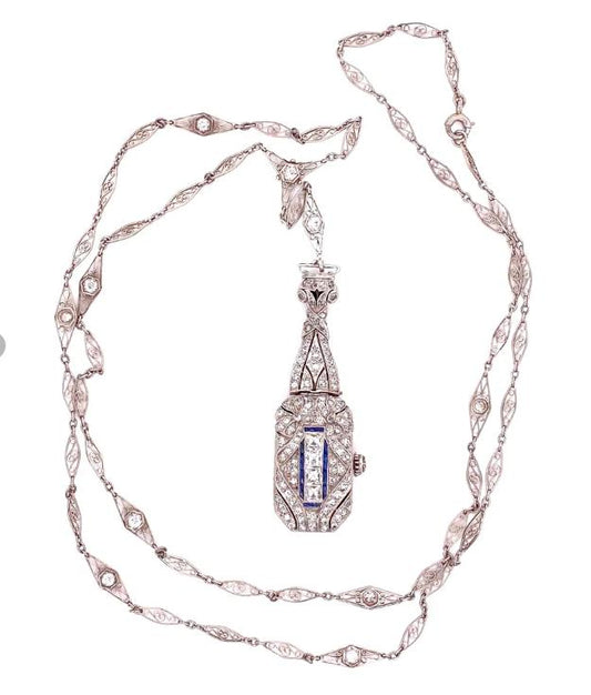 PT Diamond Art Deco Original Watch/Pendant 23.5gr 4.00ct(dia) Circa 1920s