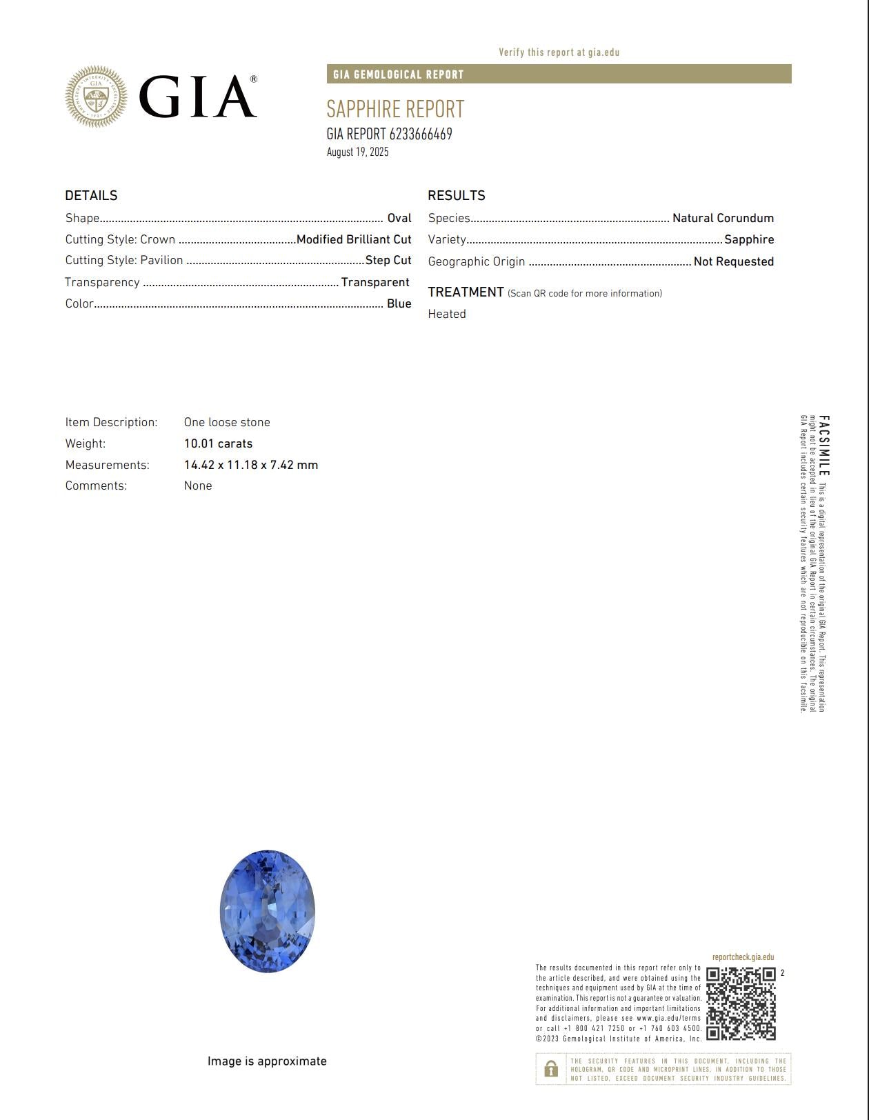 10.01ct Oval Heated Sapphire 4.50ct Baguette + Trillion Diamond Platinum Ring