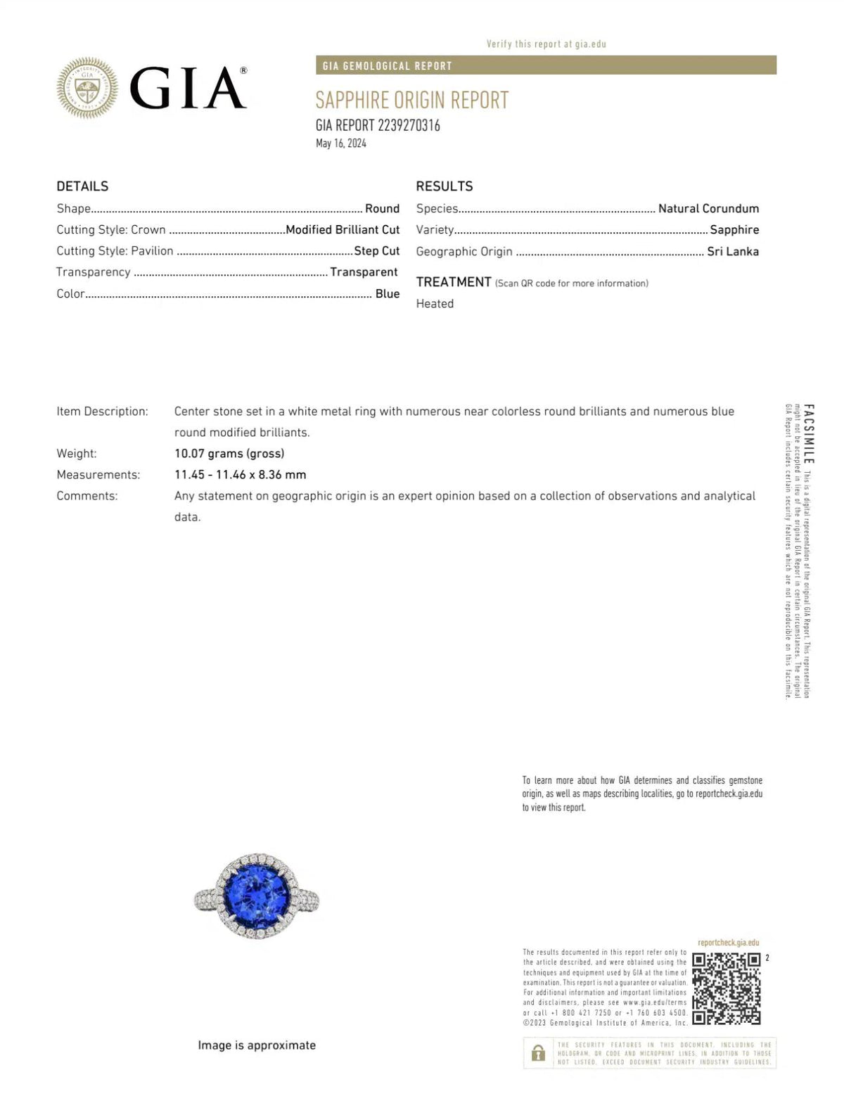 Lugano 8.58ct Round Sapphire GIA, 1.75ct Diamond 1.45tcw Sapphire Custom Ring
