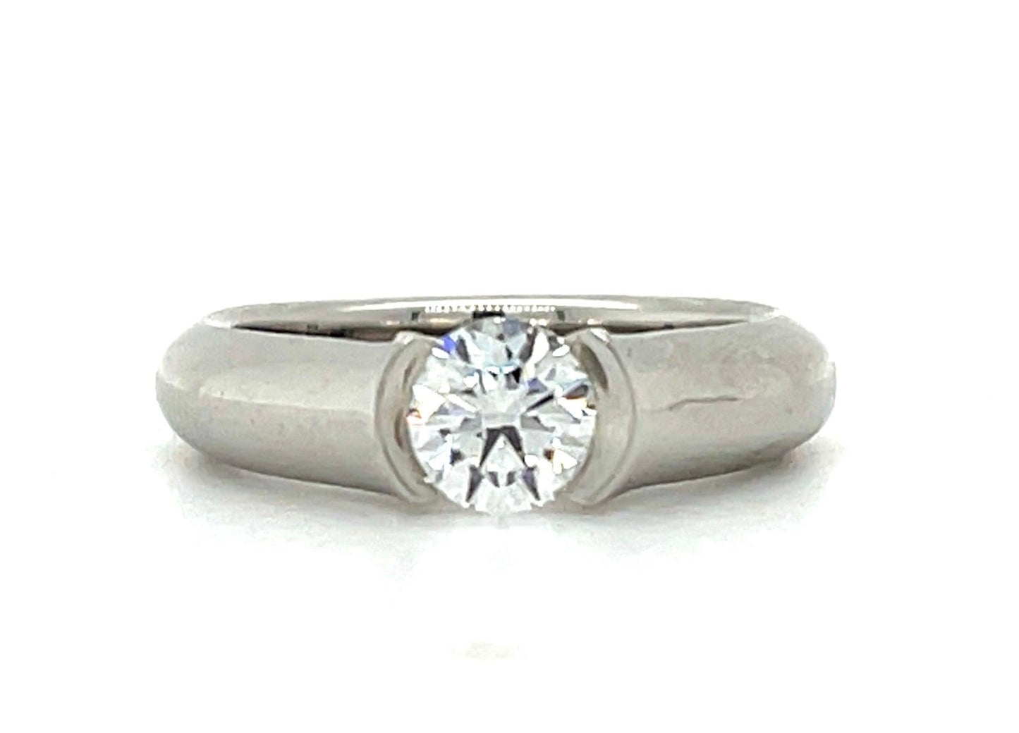Cartier .59ct Diamond Platinum Estate Ring with Original Box