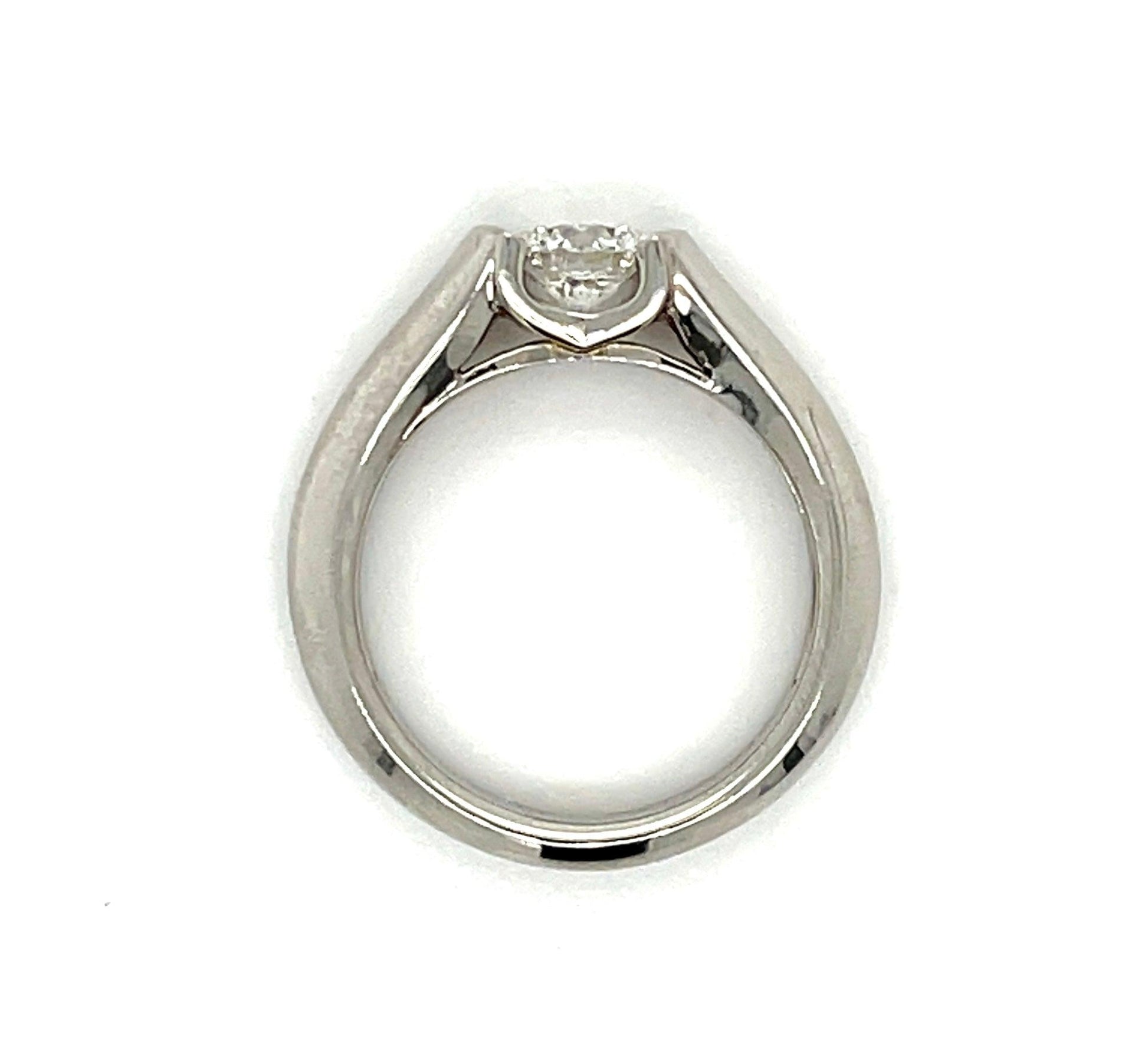 Cartier .59ct Diamond Platinum Estate Ring with Original Box