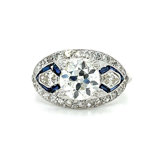 Art Deco 1.28ct Old European Cut Diamond (GIA K SI2) Platinum Ring (Antique Circa 1920s) .82ct SD