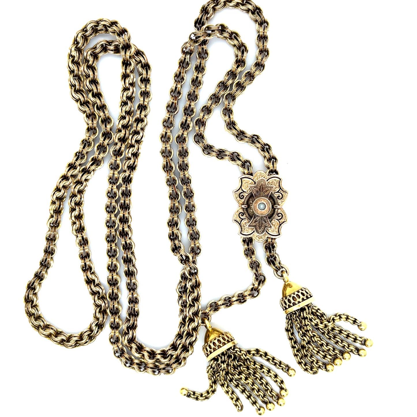Victorian (Circa 1870s) 15KY Antique Slide Necklace
