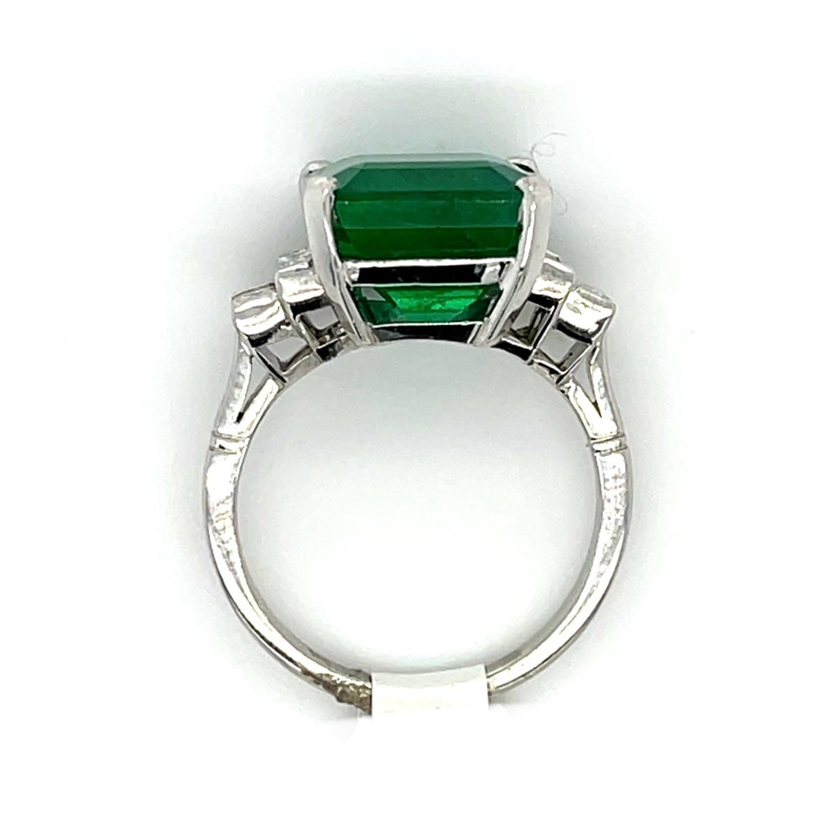 7.68ct GIA Zambian F2 Emerald Ring Platinum .54ct Diamonds
