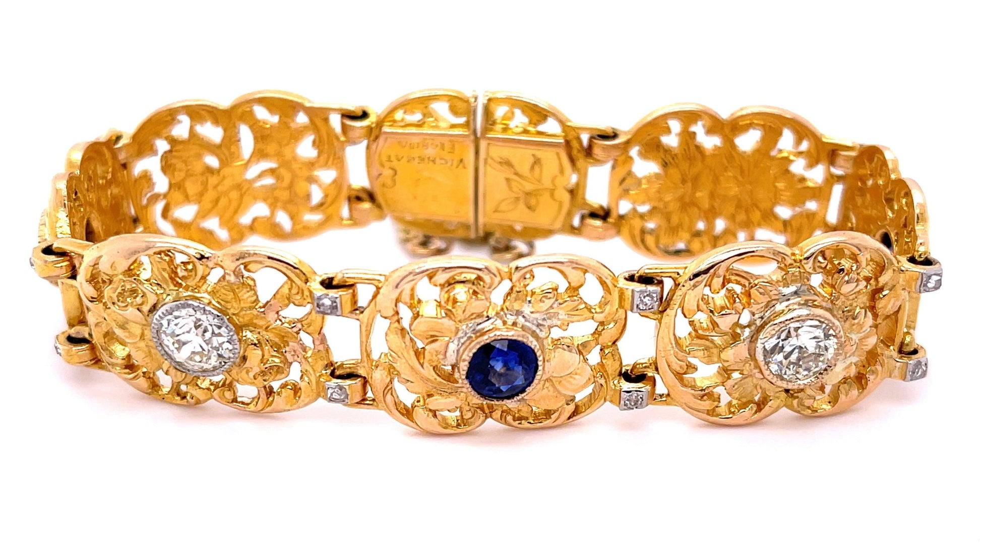Edwardian Sapphire and Diamond Antique Bracelet