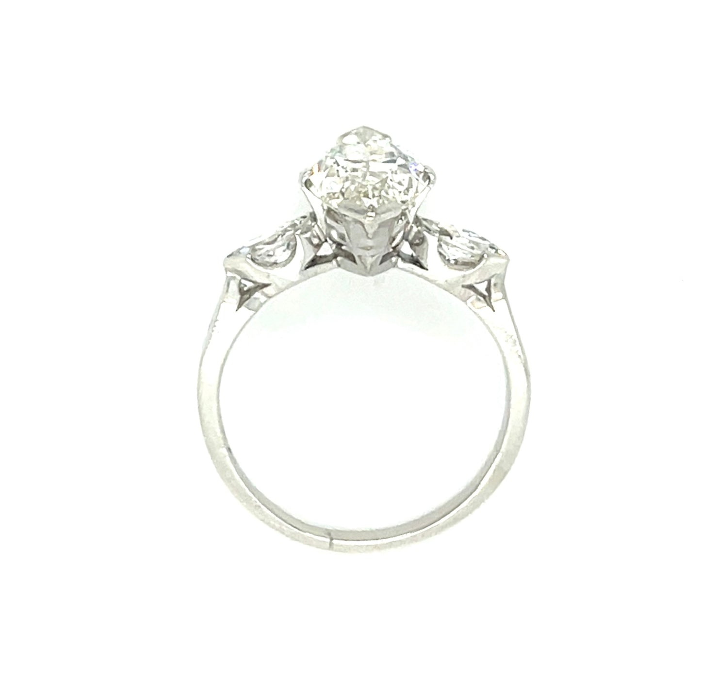 2.54ct Marquise Diamond .20ct SD Platinum Vintage Ring (Circa 1950s)