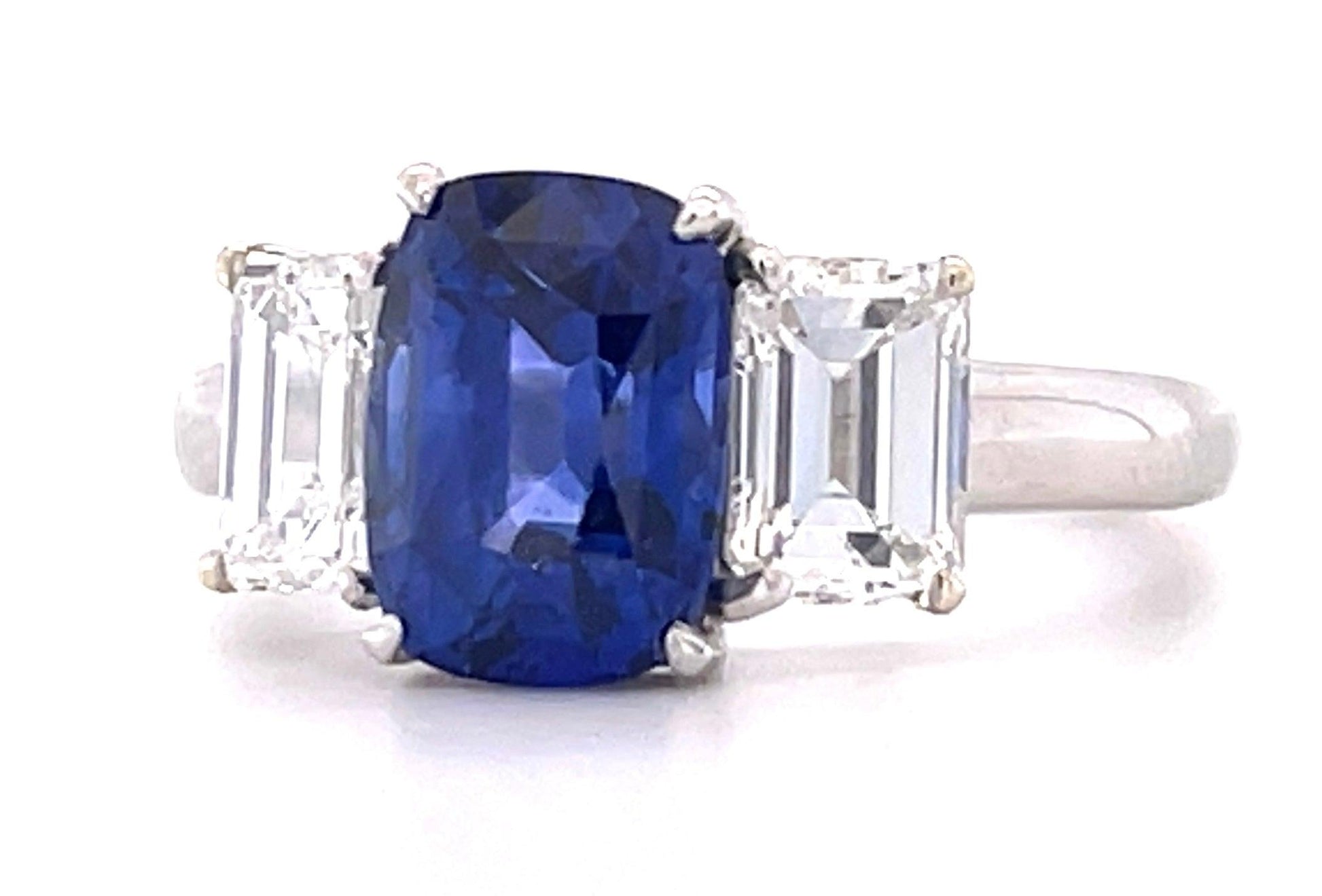 GIA Sapphire 2.42ct and GIA F VVS1 Diamond Ring