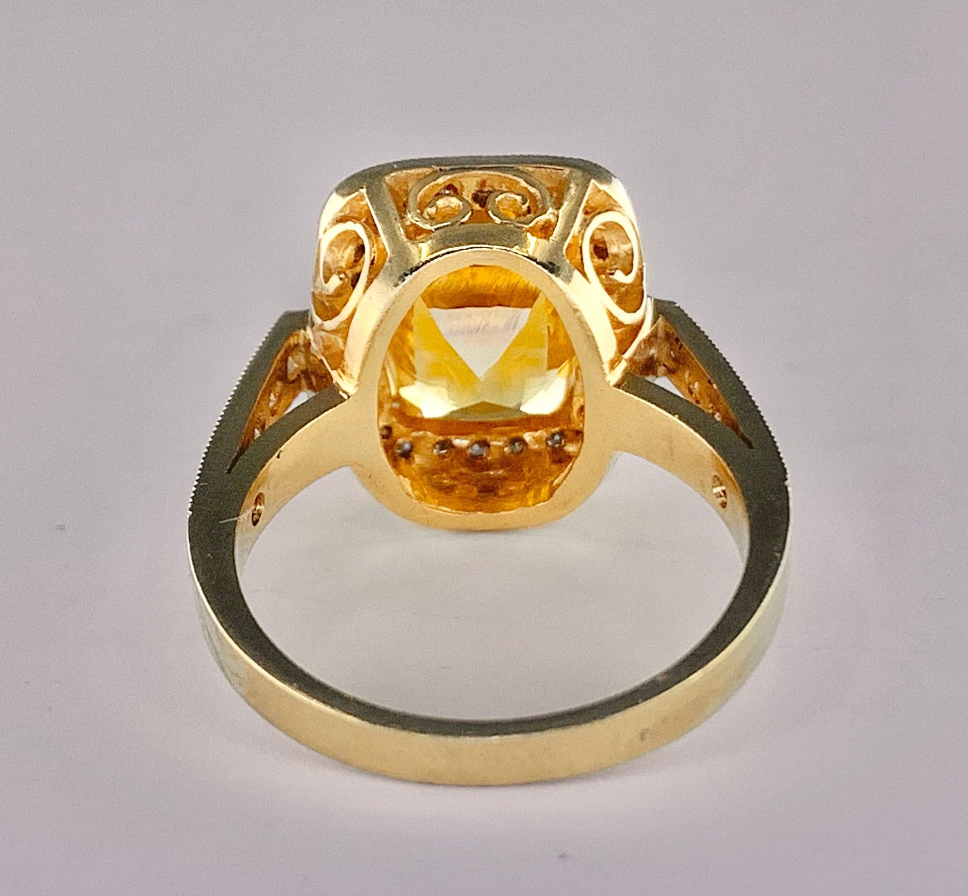 GIA Yellow Sapphire 5.60ct and Diamond Ring