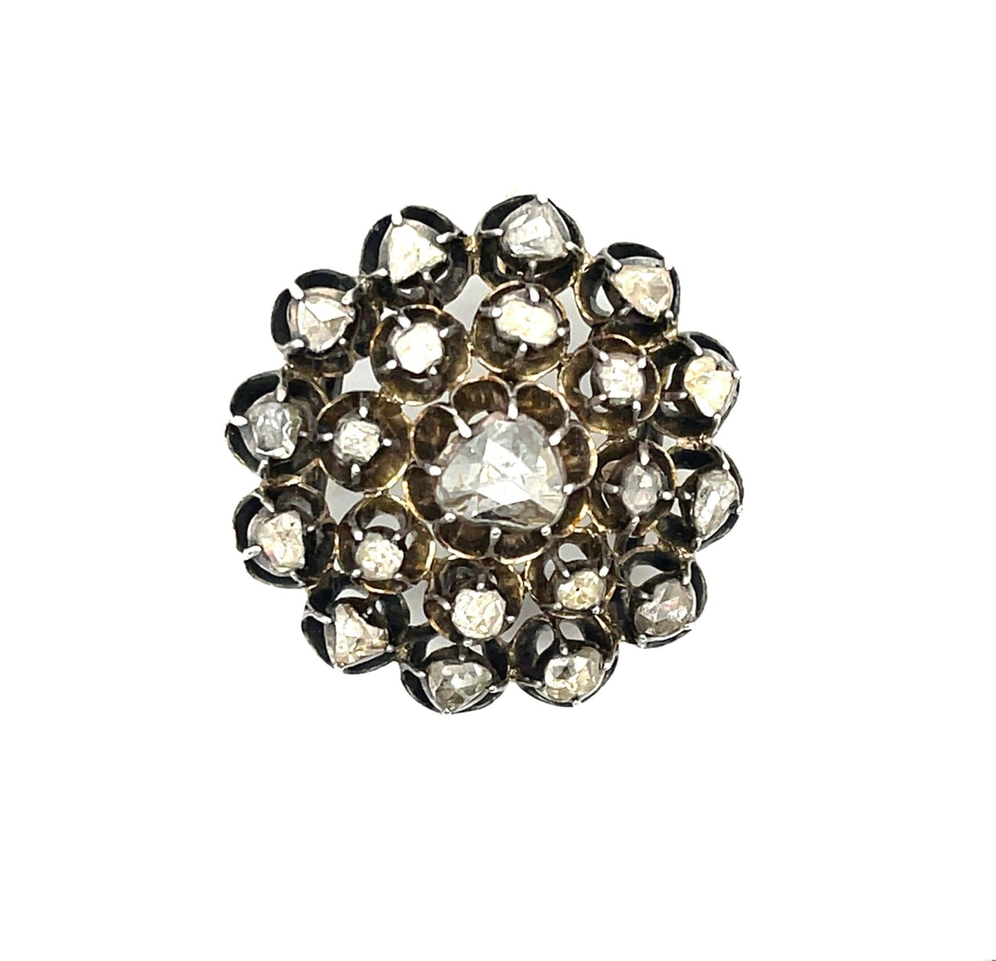 Georgian (Circa 1830s) .40ct Heart Dia 1.20ct SD Silver Pendant/Brooch
