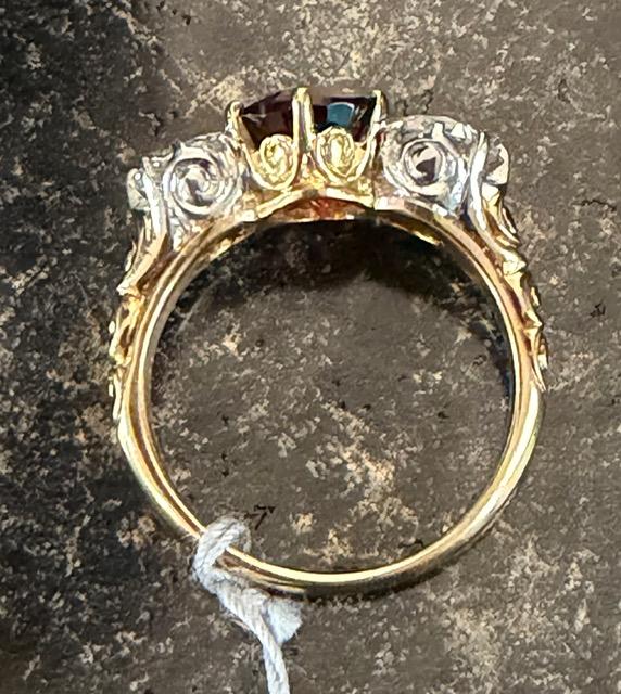 Edwardian 2.95ct Burma Oval Spinel Platinum+18KY Gold Ring (Antique 1905)