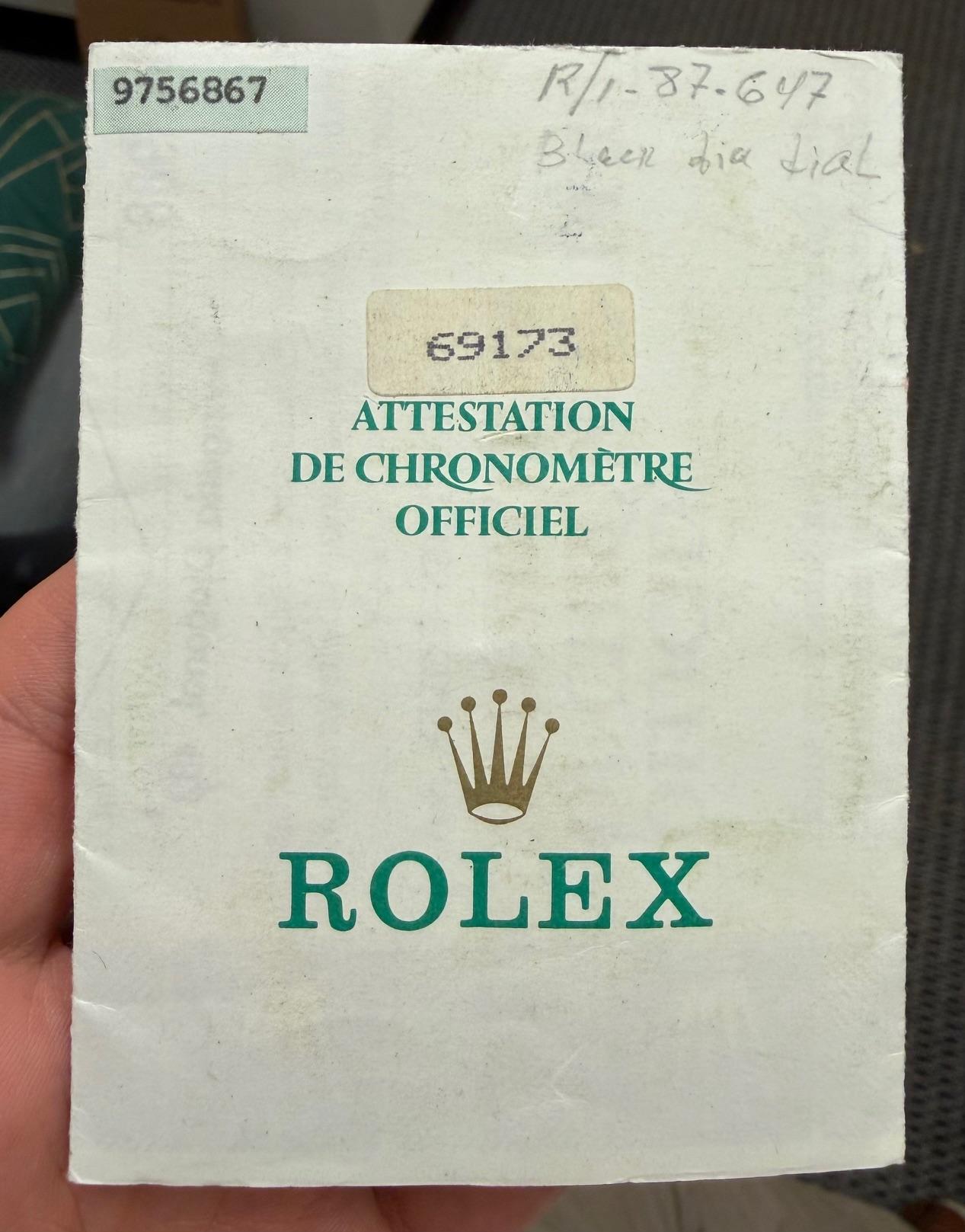 Original Rolex Oyster Perpetual Date Just with Papers (Vintage 1988)