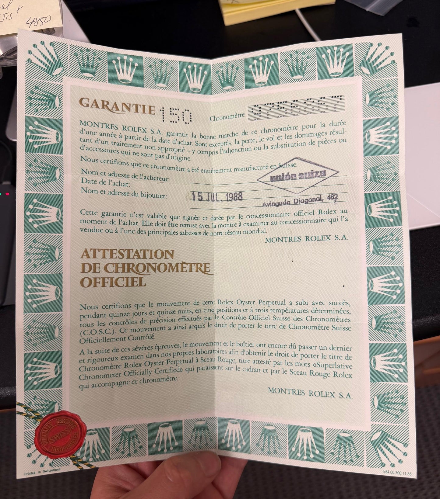 Original Rolex Oyster Perpetual Date Just with Papers (Vintage 1988)