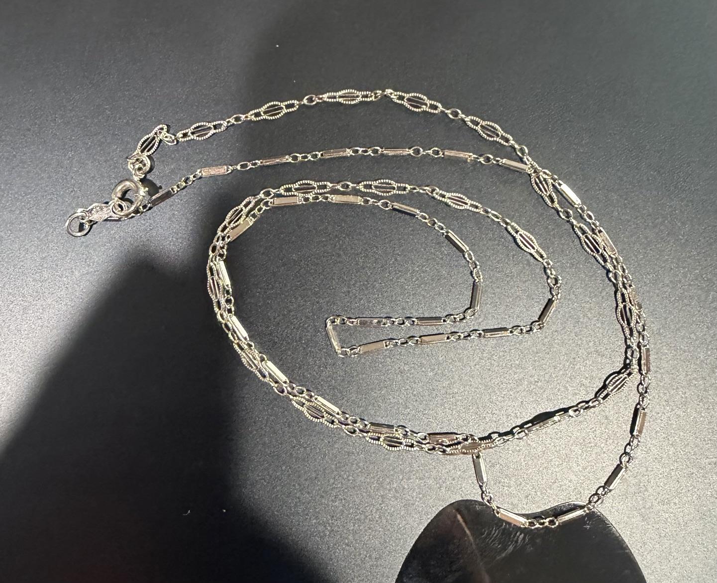 Original Art Deco 14KW Gold Chain Necklace (Antique 1920s) 3.57g 22.5"