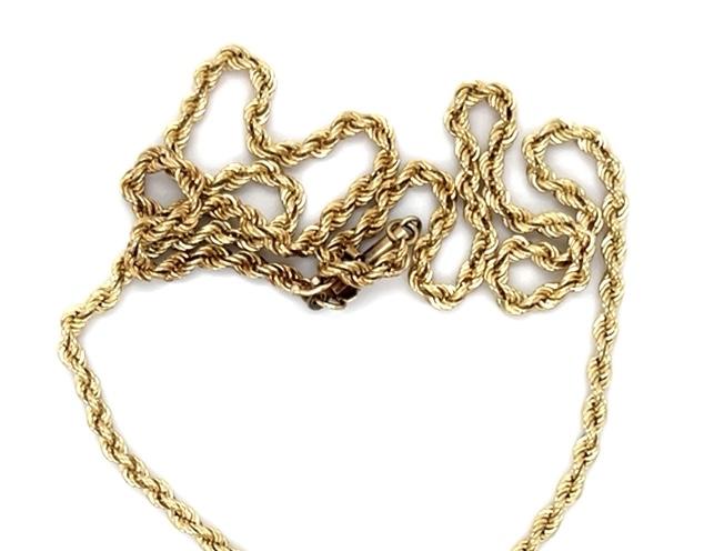 14KY Gold Rope Chain Necklace