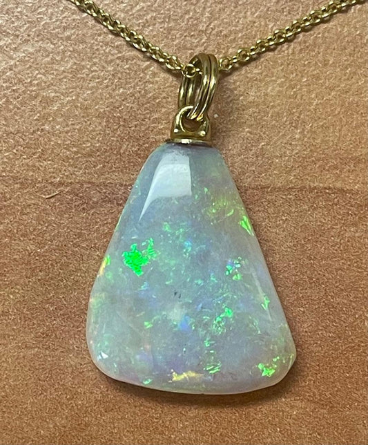 11.30ct Australian Fire Opal 14KY Pendant