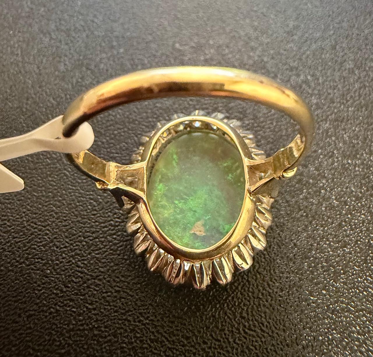 4.88ct Australian Opal Platinum Handmade Ring