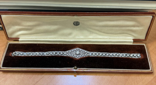 Original Art Deco .40ct Old Euro Center Dia Platinum Bracelet with Original Box