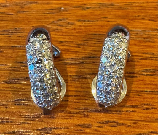 1ct Diamond Platinum Clip Earrings