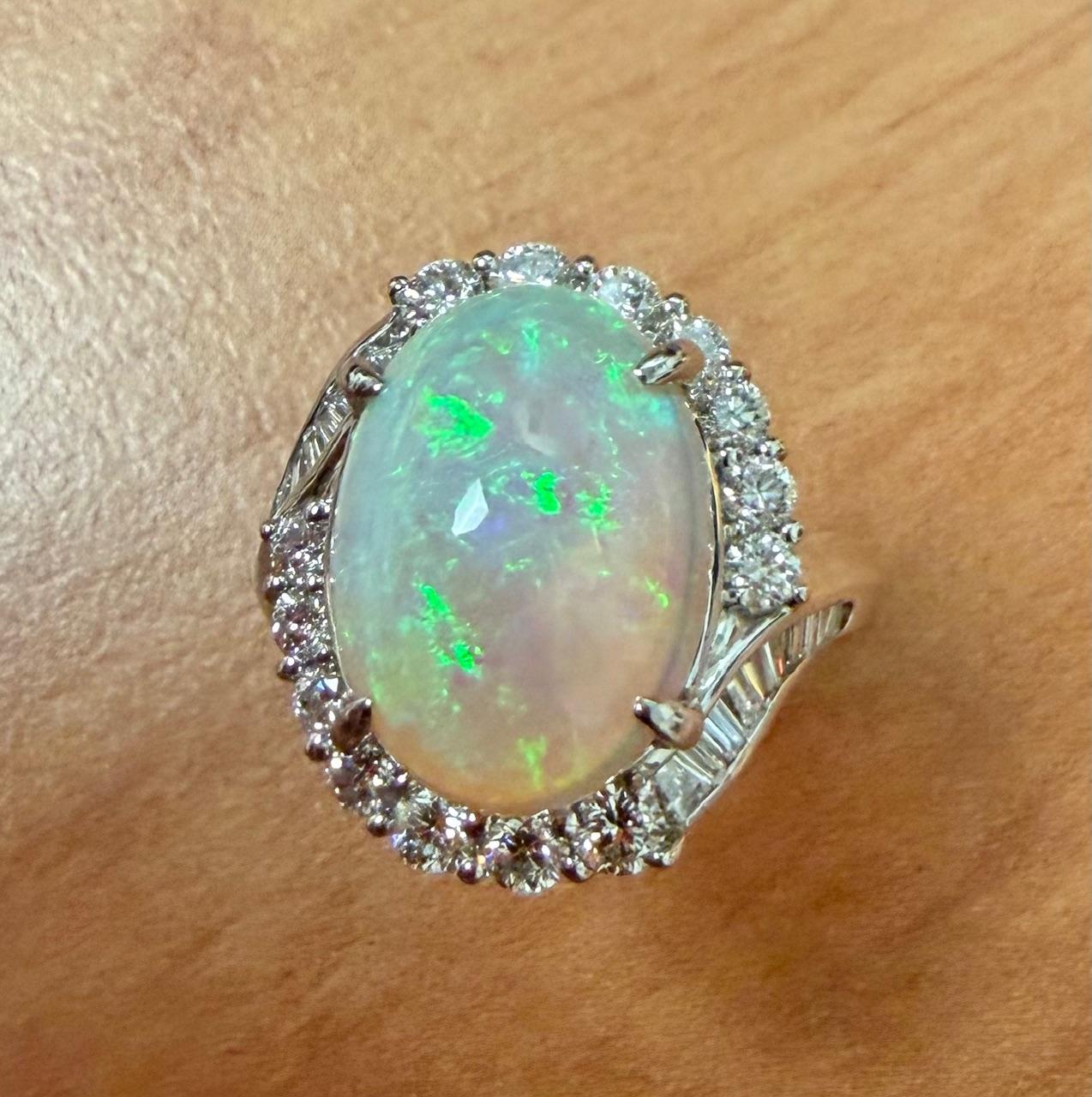 4.85ct Opal Platinum Ring
