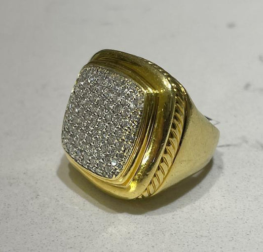 David Yurman 2.50ct Diamond 18KY Estate Ring 8.50 Size 33.80g