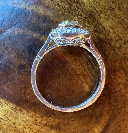 .92ct Fancy Yellow Brown Old European Diamond Platinum Handmade Ring