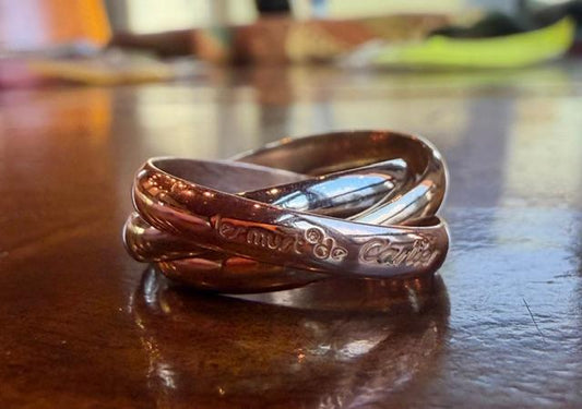 Cartier 18K Three Tone Gold Trinity Ring