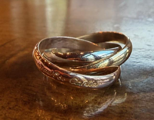 Cartier 18K Three Tone Gold Trinity Ring