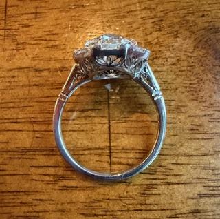 2.53ct (I-J SI) Old Mine Diamond Platinum Handmade Ring