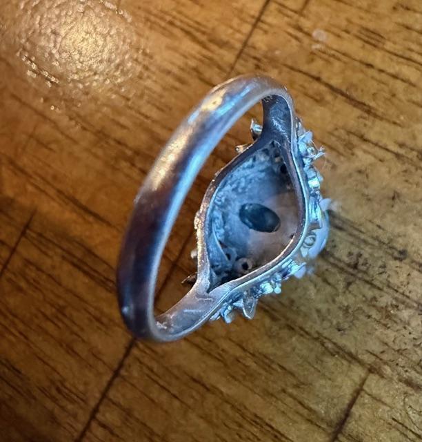 2.72ct Australian Black Opal Platinum Ring .30ct Diamond 6g