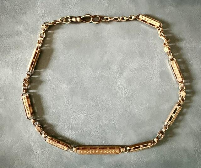 Victorian Handmade 14KY Gold Necklace (Antique 1870s) 35g 16.50"