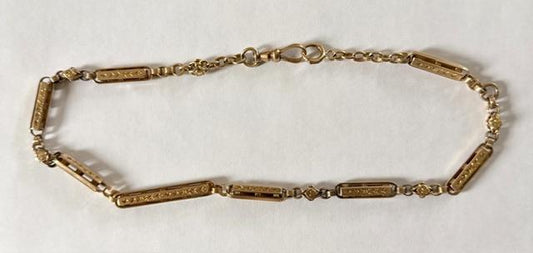 Victorian Handmade 14KY Gold Necklace (Antique 1870s) 35g 16.50"