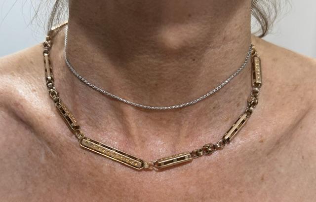 Victorian Handmade 14KY Gold Necklace (Antique 1870s) 35g 16.50"