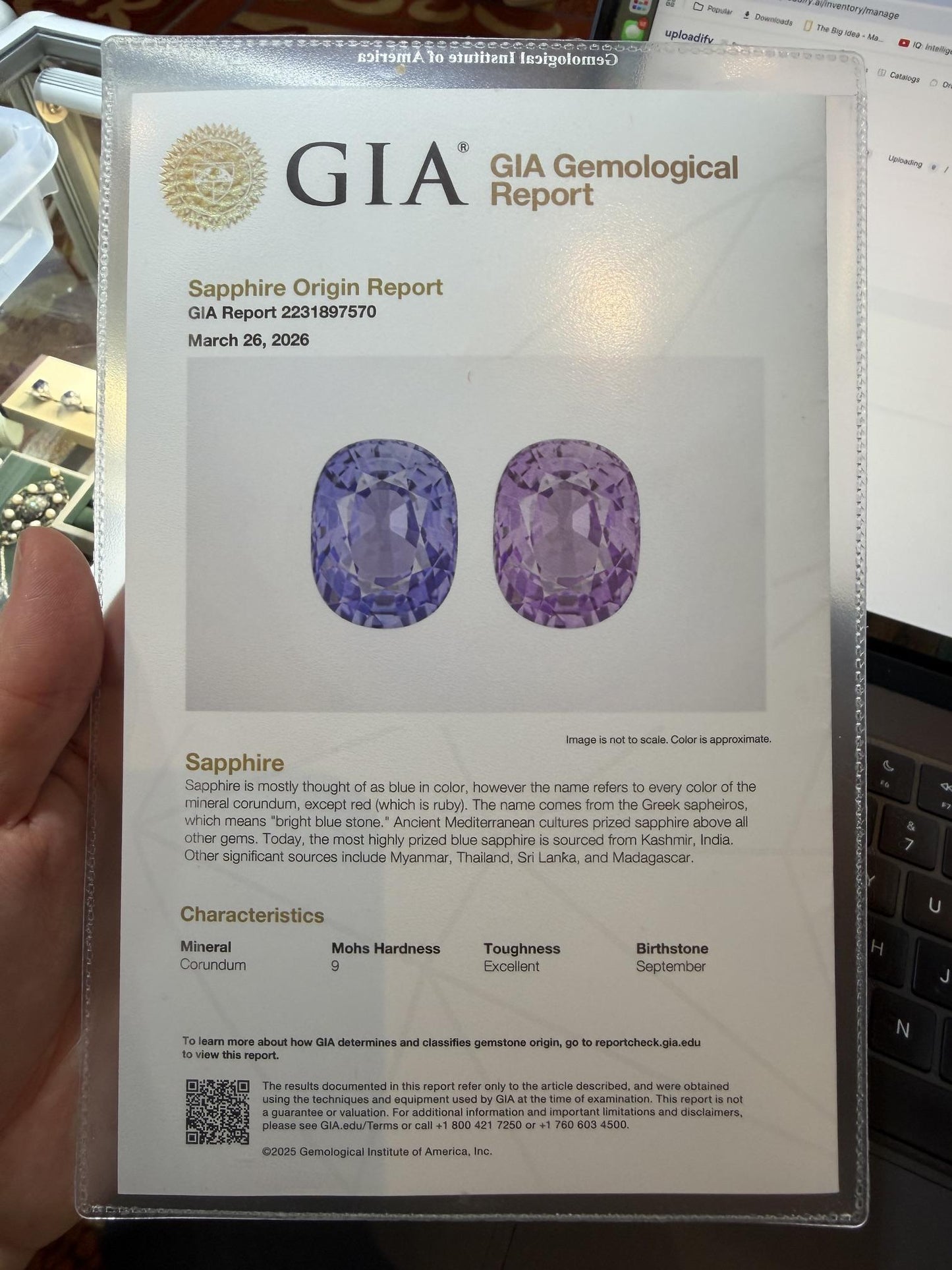 4.44ct Cushion Color Change Bluish Violet to Purple Heated Ceylon Sapphire Ring