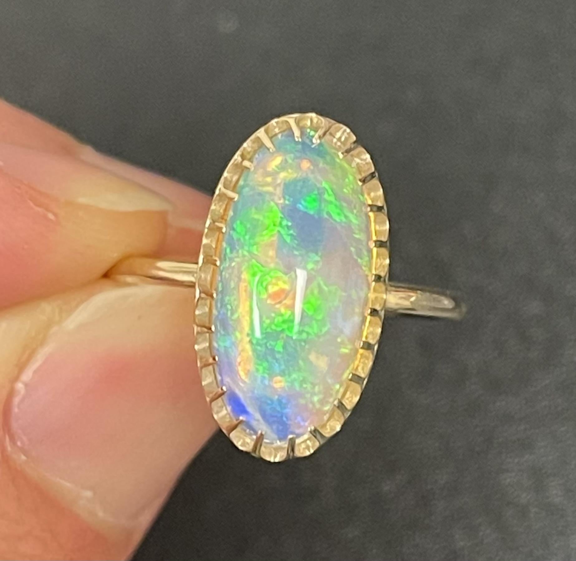 3.60ct Australian Jelly Opal 14KY Ring