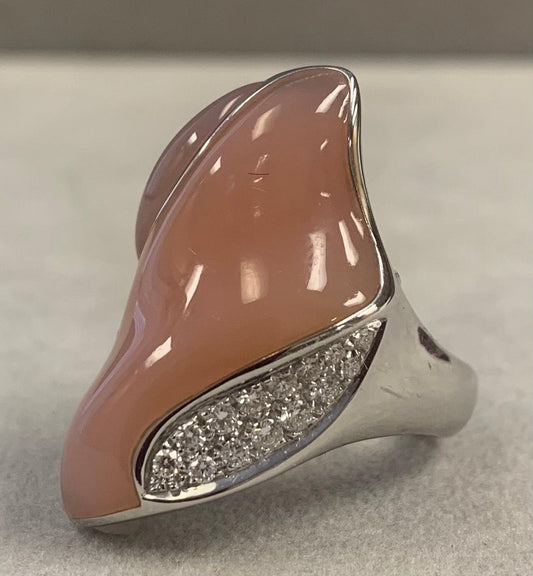 Peruvian Opal 25ct and Diamond Ring