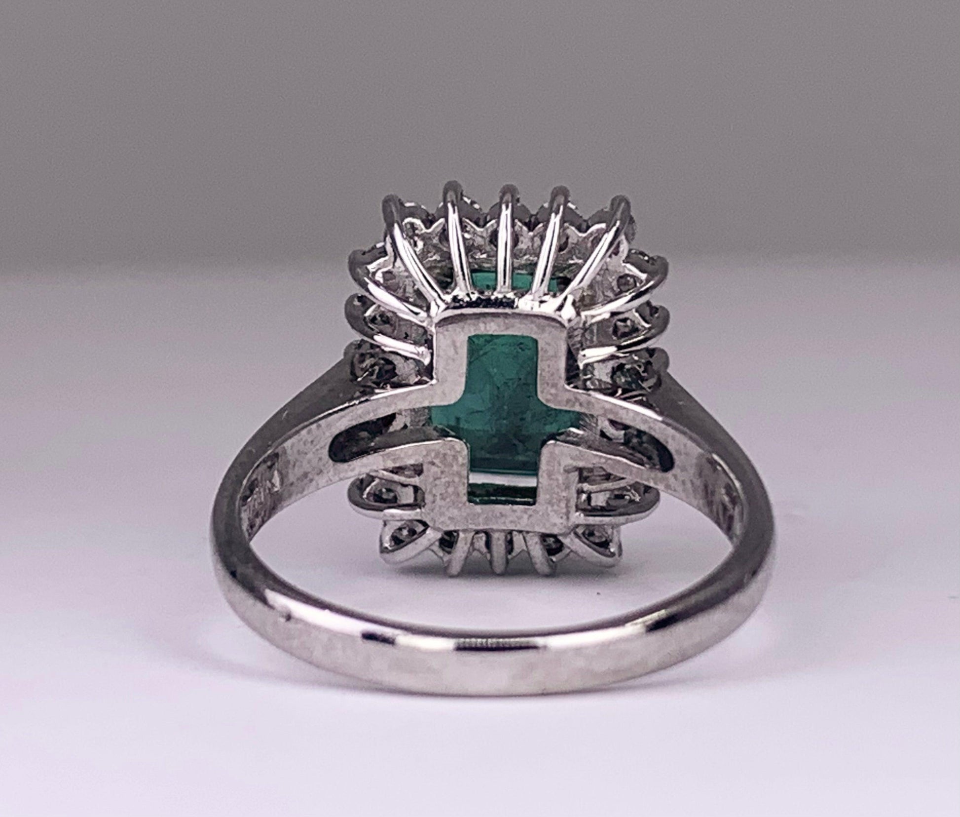 Platinum Emerald 3.72ct and Diamond Ring