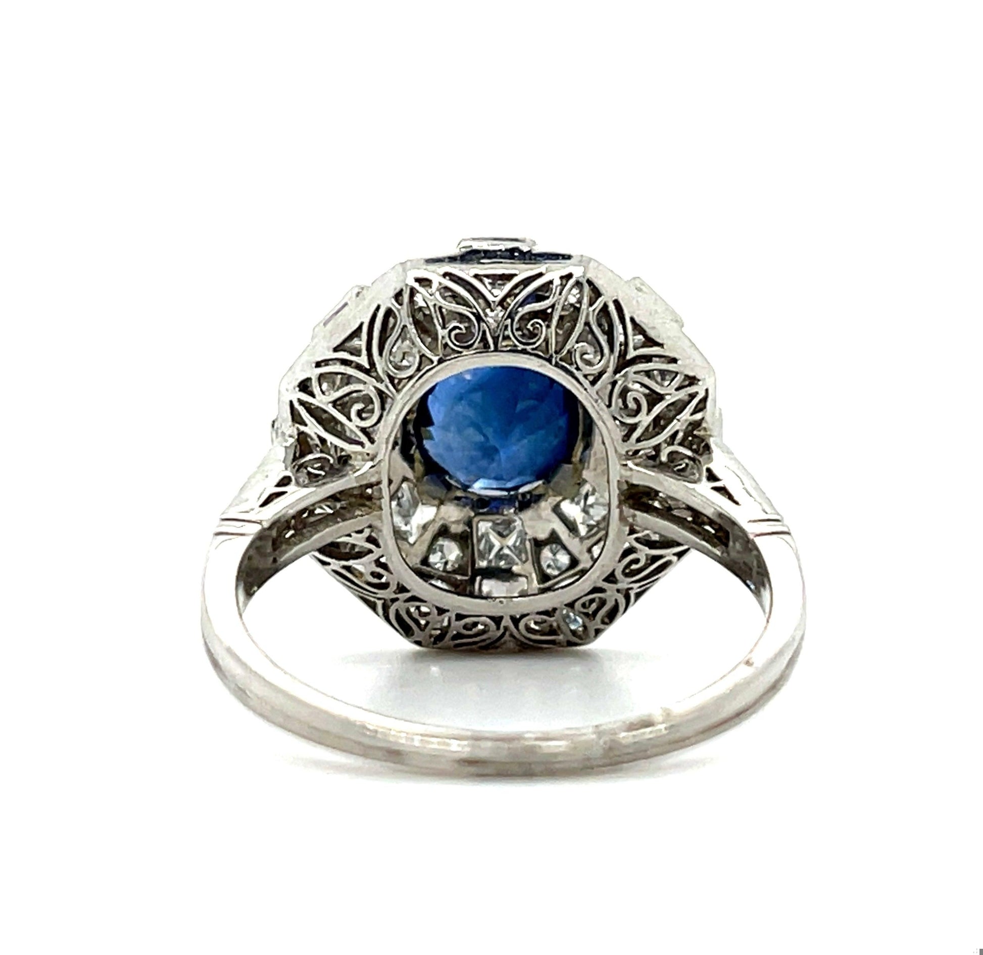 Platinum Sapphire 2.48ct and Diamond Ring