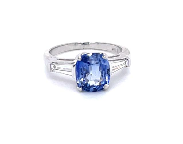 2.63ct Saph Ring .33ct Dia 14KY Ring 3.20g Size 5
