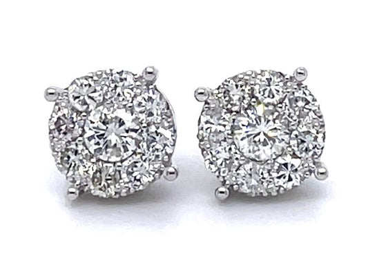 .46ct Dia 14KW Stud Earrings .96ct SD 3.30g