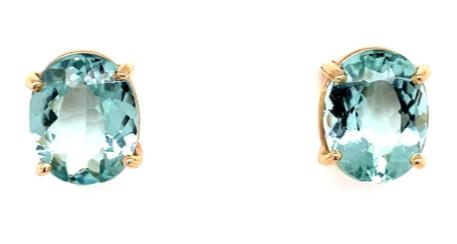 4.50ct Blue Brazilian Tourmaline (No Cert) 14KY Stud Earrings