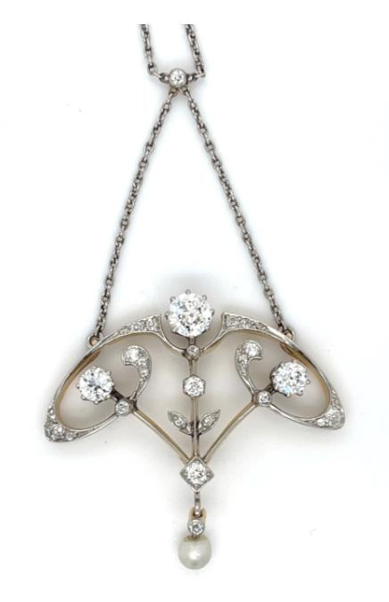 Original Edwardian .60ct CD PT + 18K Pendant