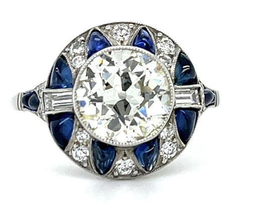 1.75ct VS I-J European Diamond (No Cert) Platinum Handmade Ring